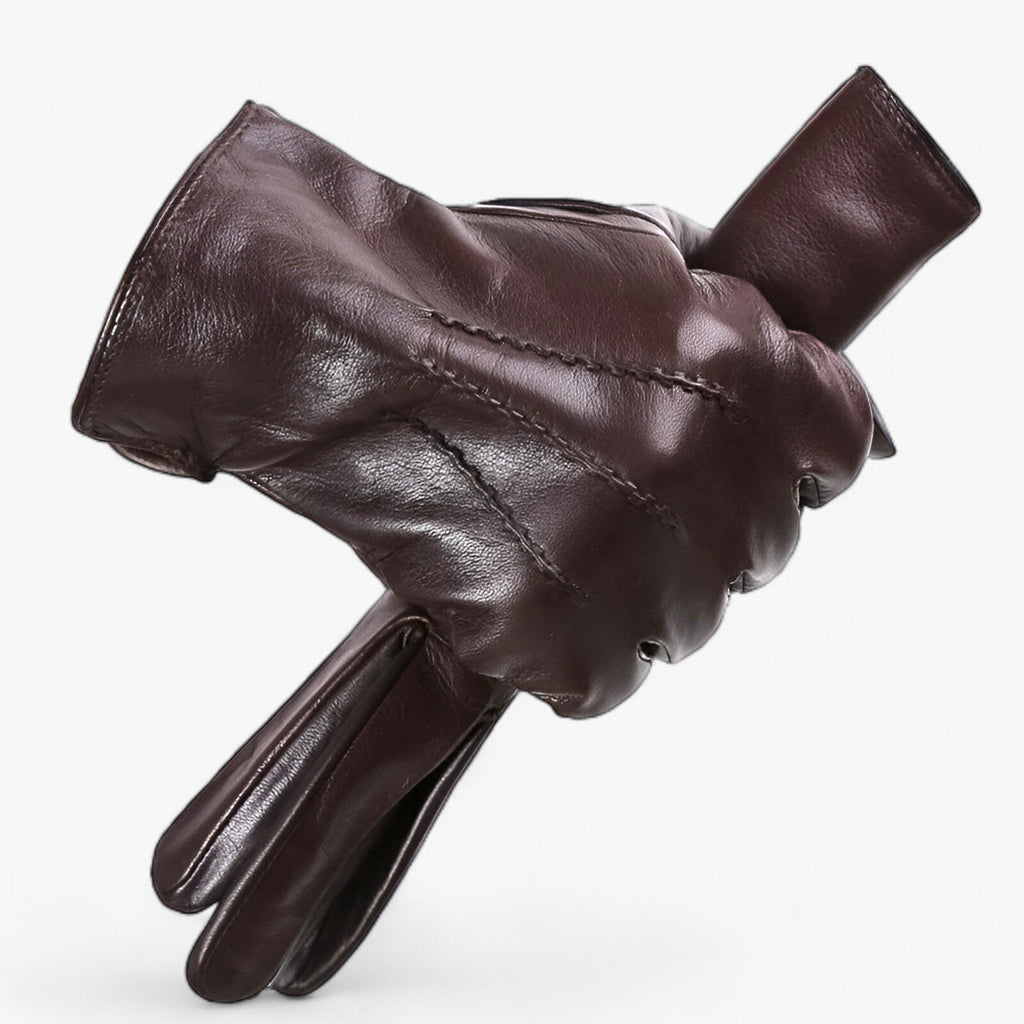 Warm-Lined Winter Gloves with Water Ripple Design