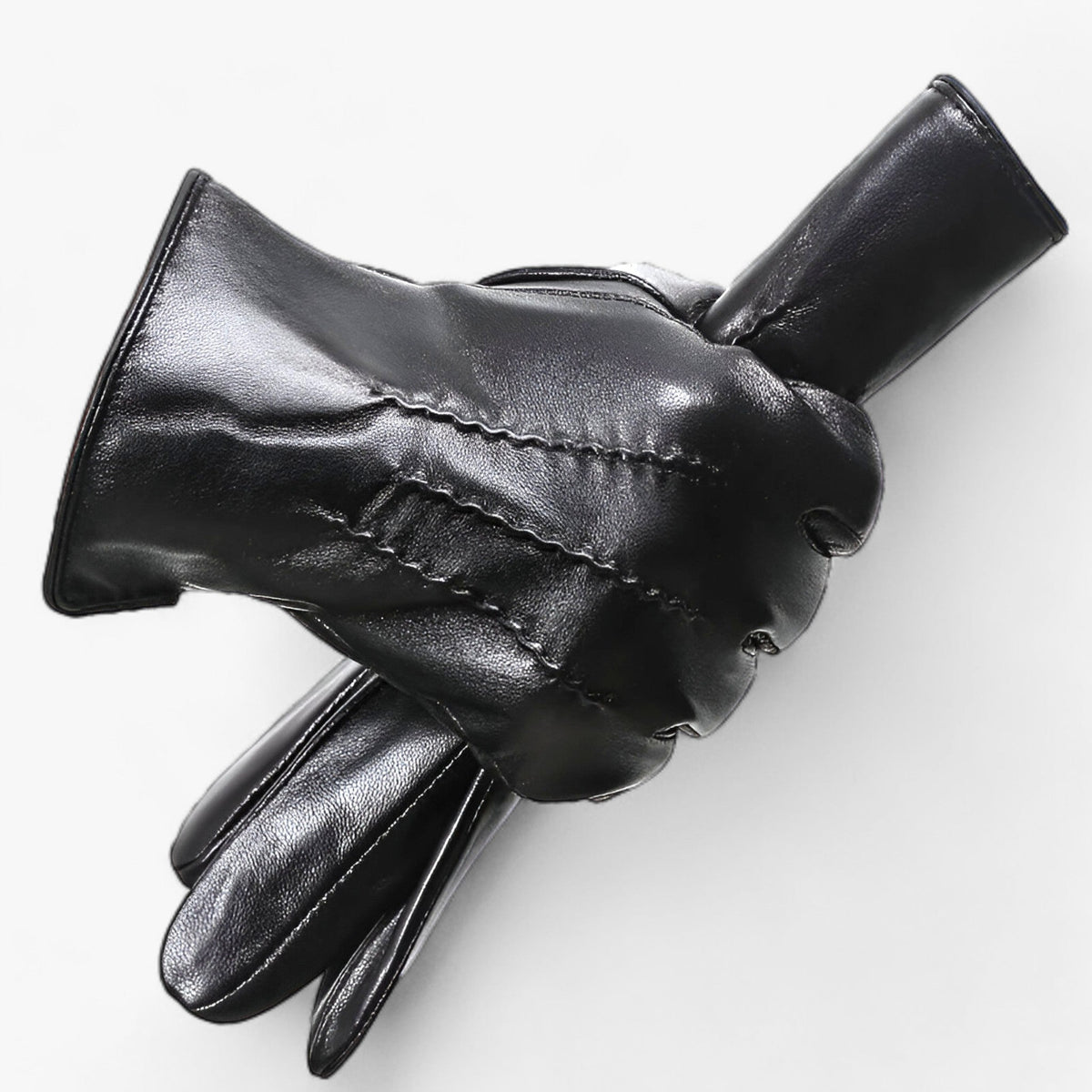Warm-Lined Winter Gloves with Water Ripple Design