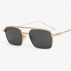 Vintage metal-frame sunglasses with a double bridge