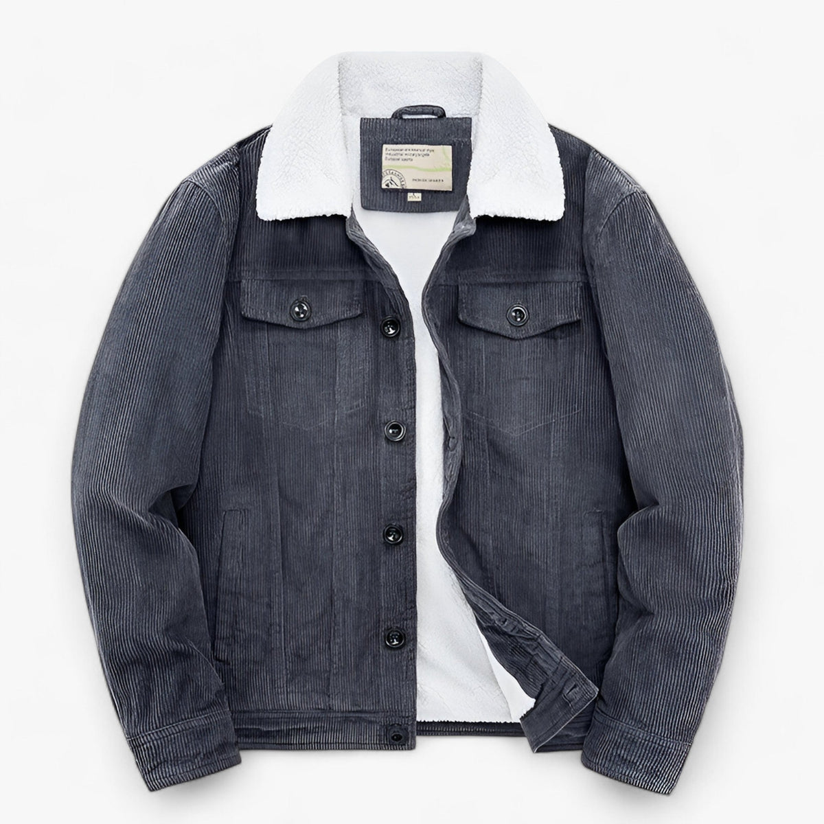 Padded Cotton Jacket with Corduroy Finish for Winter