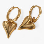 Heart Huggie Hoop Earrings with Tarnish-Resistant Finish