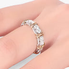 Silver-Tone Ring with Zirconia Crystals