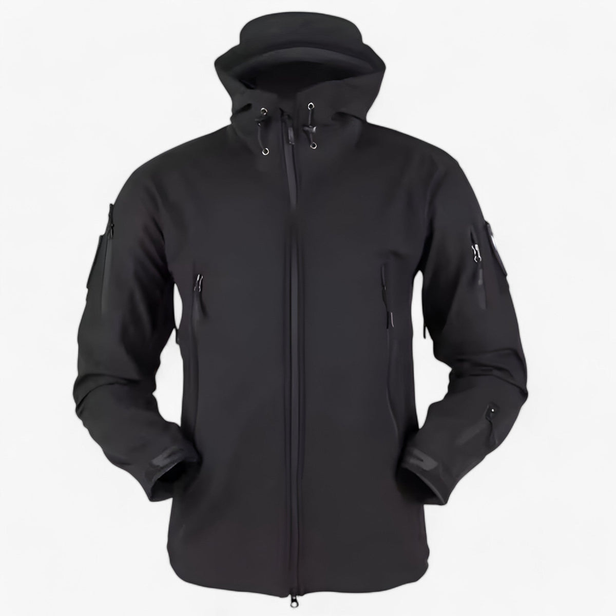 Water-Resistant Softshell Fleece Jacket with Thermal Hood