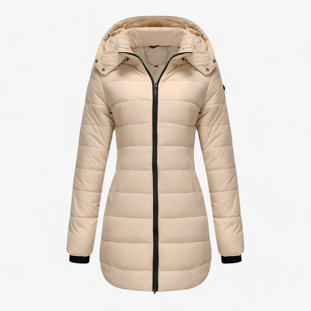 Parka larga con capucha para invierno con cierres ajustables