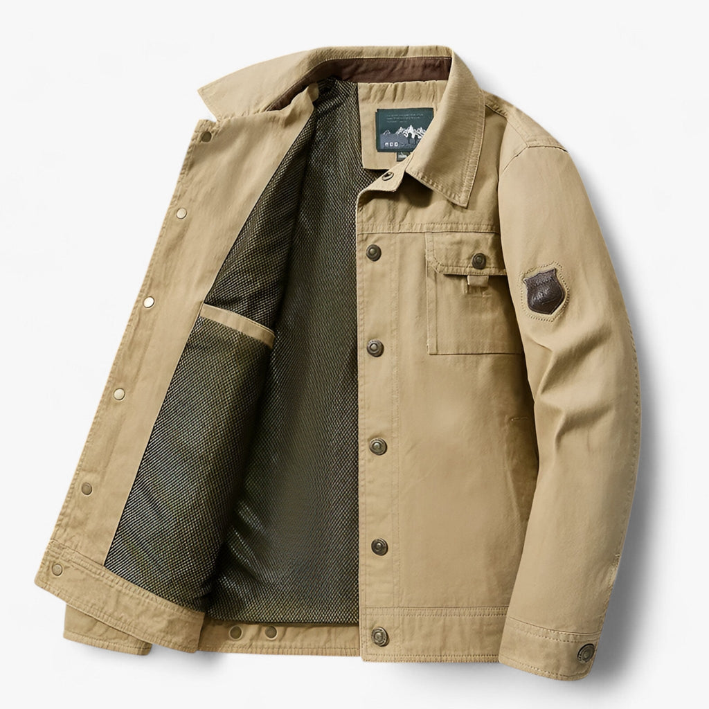 Chaqueta bomber de algodón para hombre con bolsillos tácticos