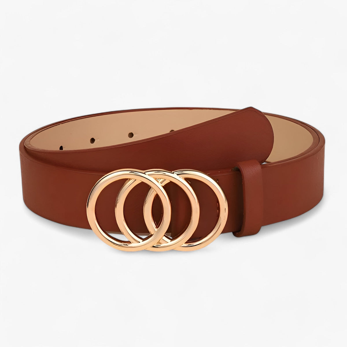 Three-Ring Alloy Buckle Belt for Any Occasion