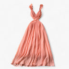 Floral Print Maxi Dress with Backless Cut-Out Design