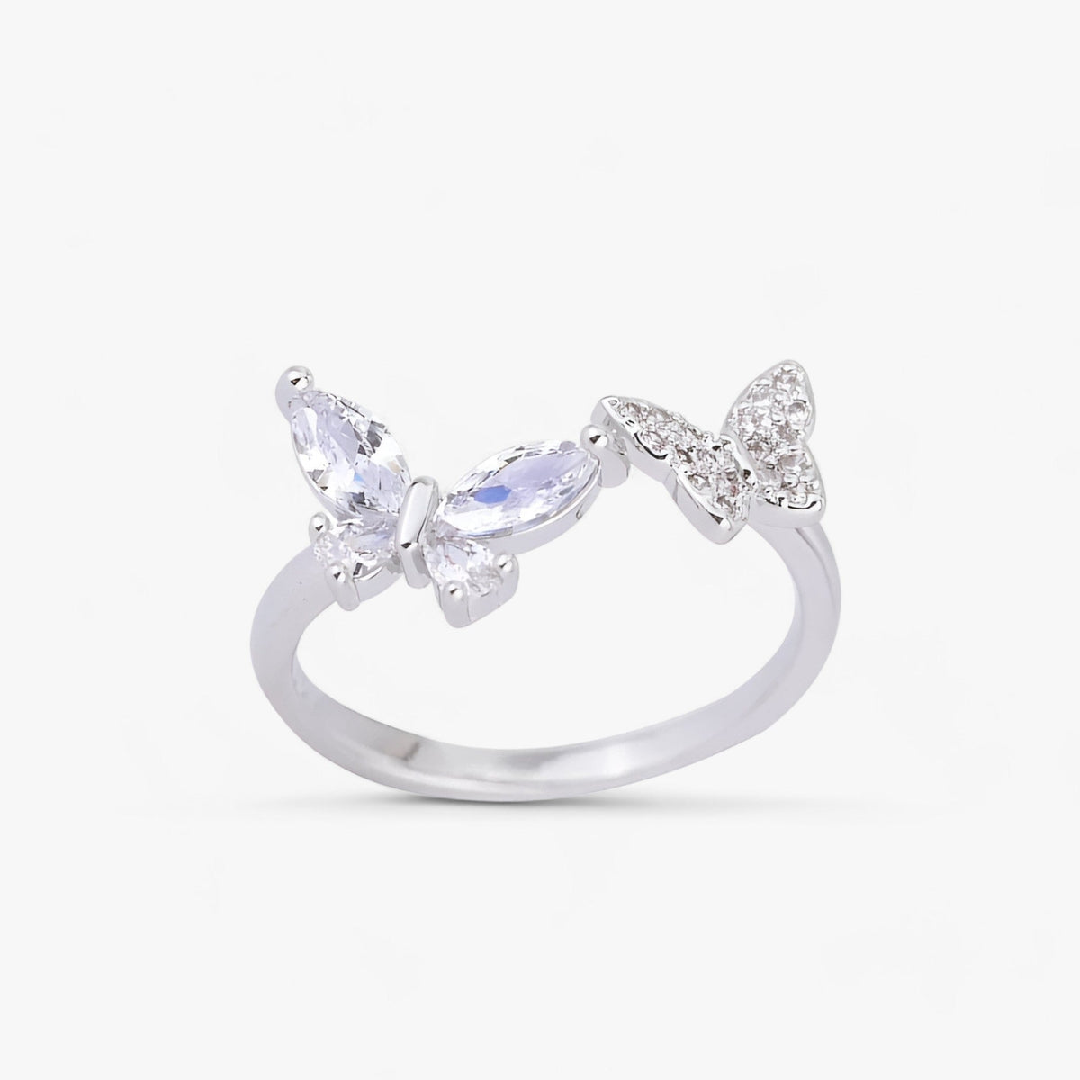 Open Butterfly Ring with a Light, Graceful Finish