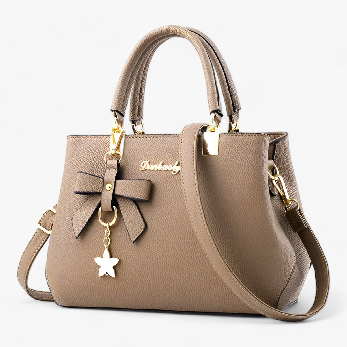 Crossbody Shoulder Bag with Flower Pendant Detail