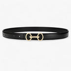 Faux leather belt with a zinc alloy buckle for women
