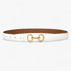 Faux leather belt with a zinc alloy buckle for women
