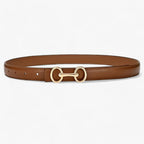 Faux leather belt with a zinc alloy buckle for women
