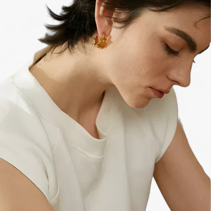 Abstract Gold-Tone Earrings for Everyday Elegance