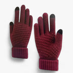 Knitted Wool Touchscreen Gloves with Stretch Fit