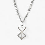 Collar con colgante de runa en acero inoxidable para hombre