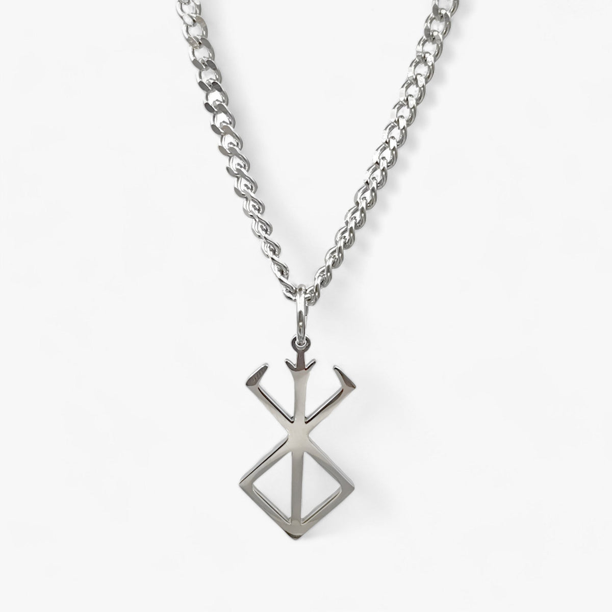 Rune Pendant Necklace in Stainless Steel for Men