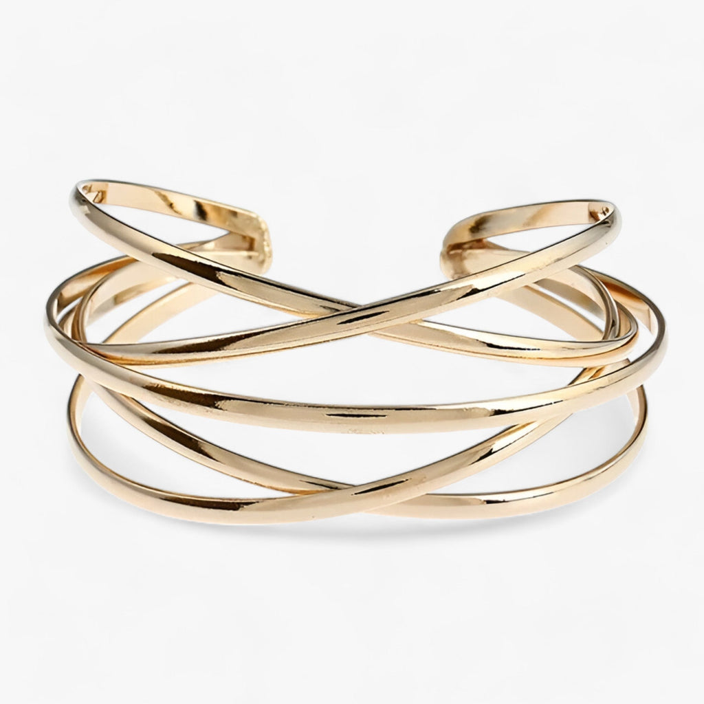 Brazalete abierto calado con diseño ajustable en aleación