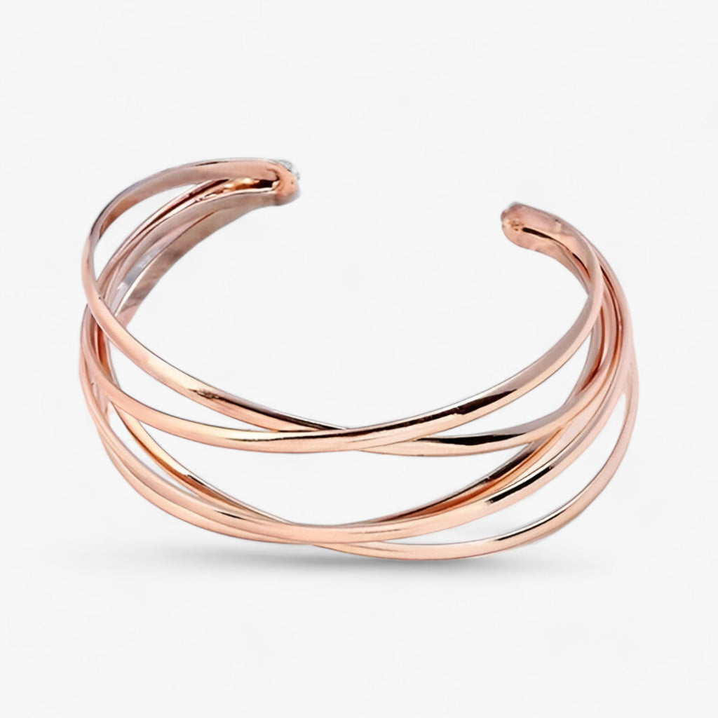 Brazalete abierto calado con diseño ajustable en aleación