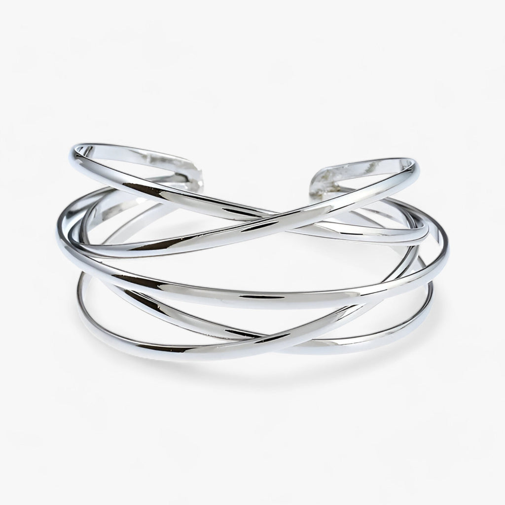 Brazalete abierto calado con diseño ajustable en aleación