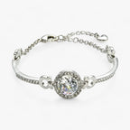 Round Crystal Bracelet in Gold or Silver Tone for Everyday Wear