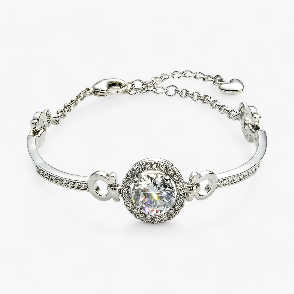Round Crystal Bracelet in Gold or Silver Tone for Everyday Wear