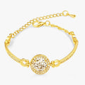 Round Crystal Bracelet in Gold or Silver Tone for Everyday Wear