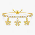 Pulsera de charms con colgante de flor de circonita cúbica