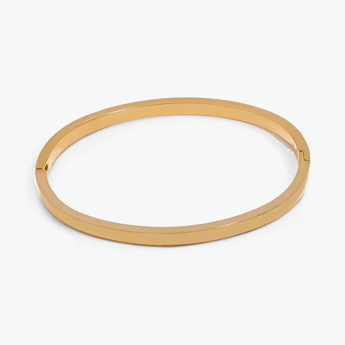 Pulsera de acero inoxidable resistente al agua con diseño redondo y liso
