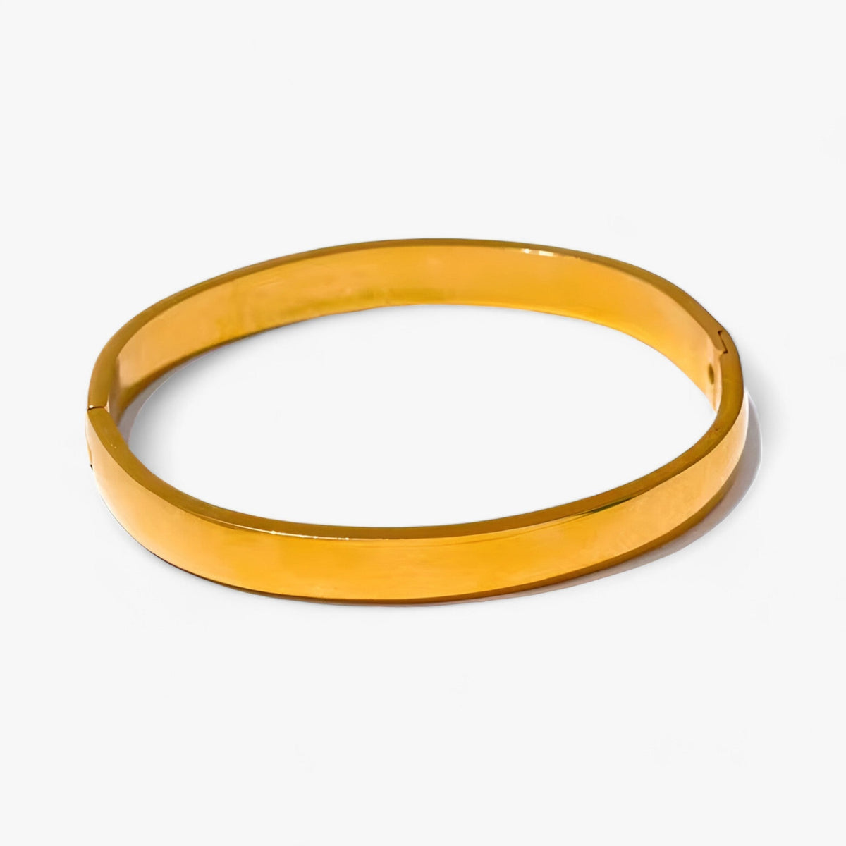 Pulsera de acero inoxidable resistente al agua con diseño redondo y liso