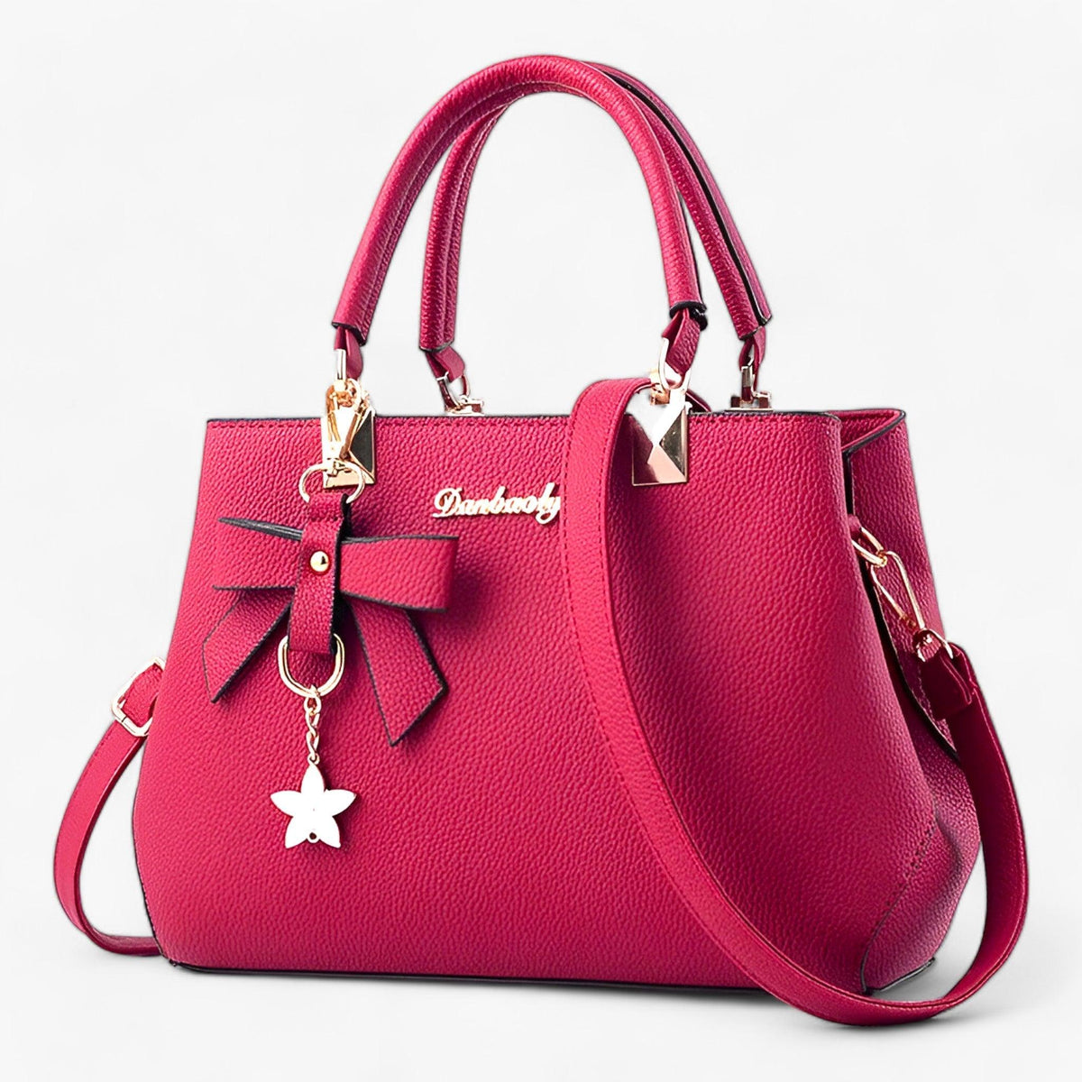 Crossbody Shoulder Bag with Flower Pendant Detail