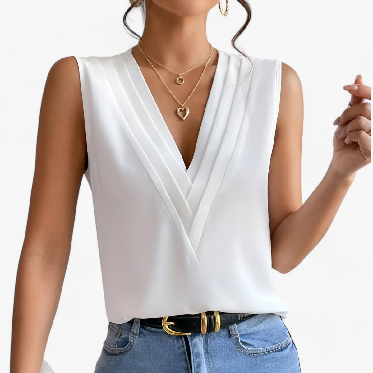 Loose-Fit Sleeveless Blouse for Casual Everyday Wear