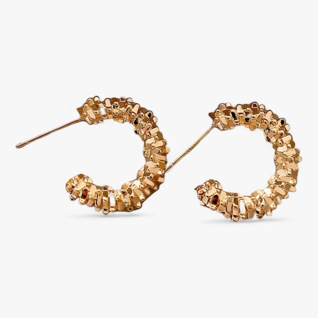 Twisted Wave C-Shaped Earrings with Vintage Design