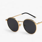 Unisex metal-frame round sunglasses for outdoor activities