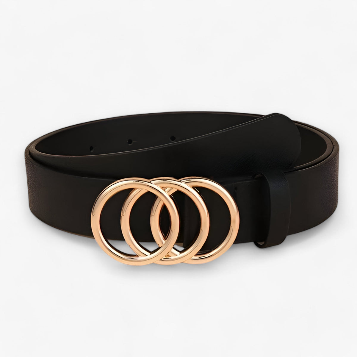 Three-Ring Alloy Buckle Belt for Any Occasion