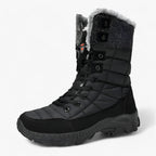 Höga snöboots i konstläder med varmt foder för herr