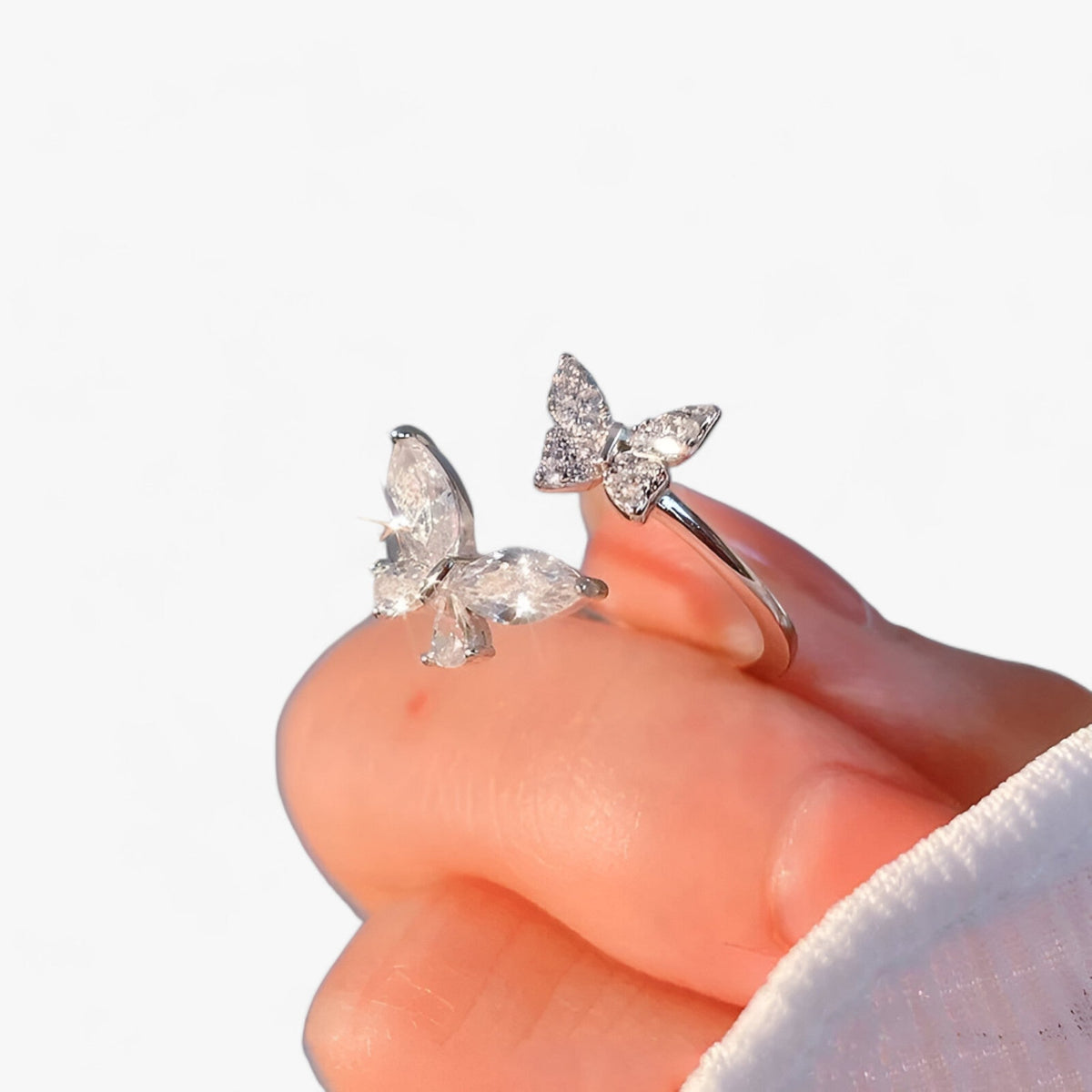 Open Butterfly Ring with a Light, Graceful Finish
