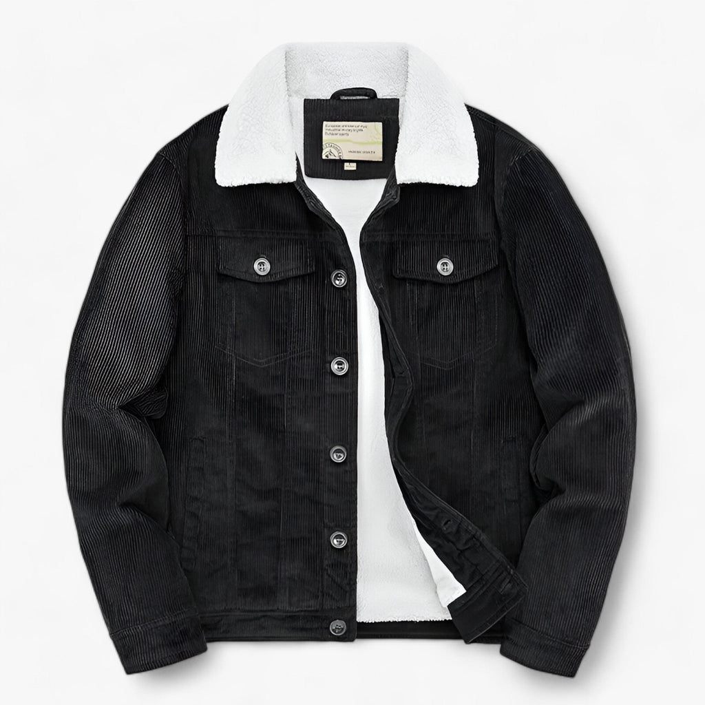 Padded Cotton Jacket with Corduroy Finish for Winter