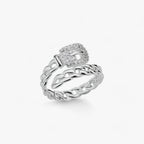 Belt-Style Ring with Sparkling Zircon Stone Detailing
