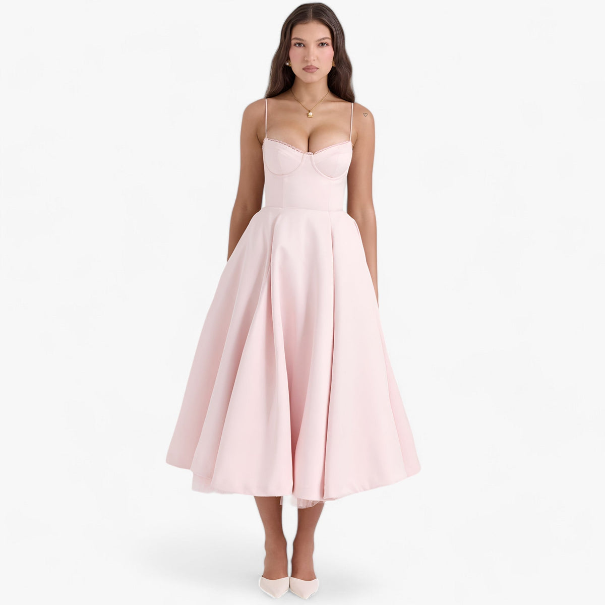 Vestido de corte refinado en tejido suave para ocasiones especiales
