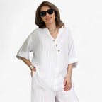Cotton-Linen Leisure Set with Relaxed Loose Fit