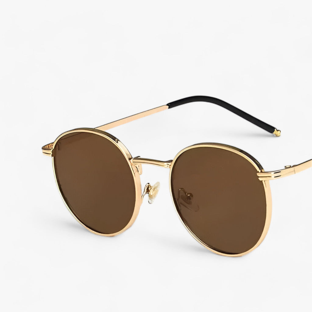 Gafas de sol unisex redondas con montura metálica para el aire libre