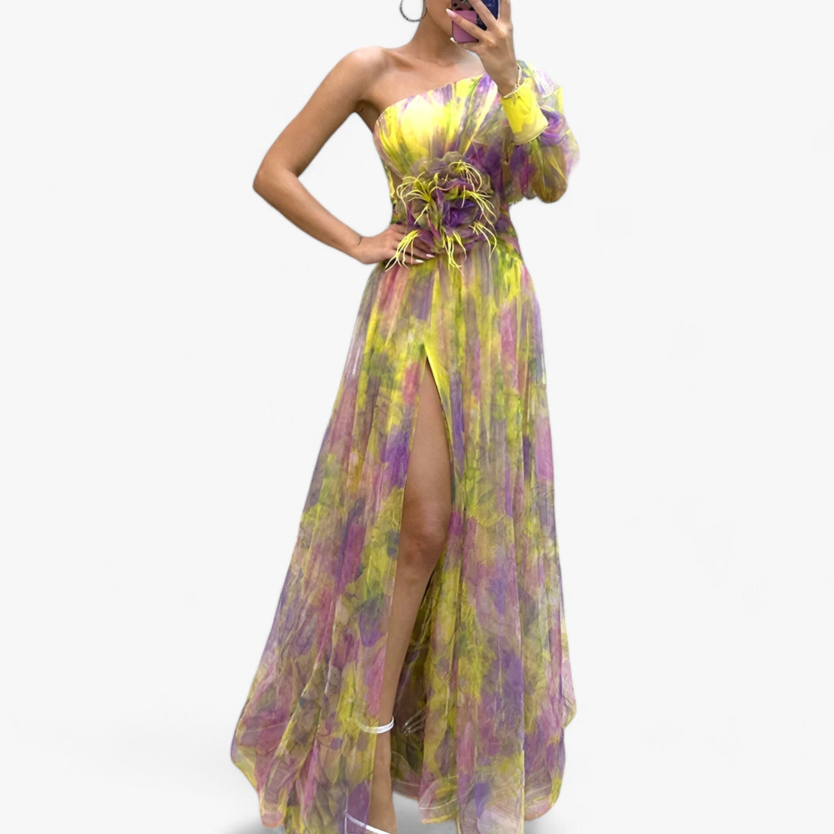 Asymmetrical Long-Sleeve Dress with a Timeless Cut