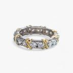 Silver-Tone Ring with Zirconia Crystals