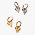 Heart Huggie Hoop Earrings with Tarnish-Resistant Finish