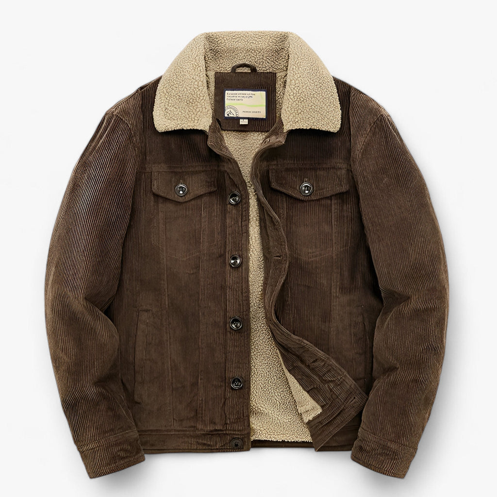 Padded Cotton Jacket with Corduroy Finish for Winter