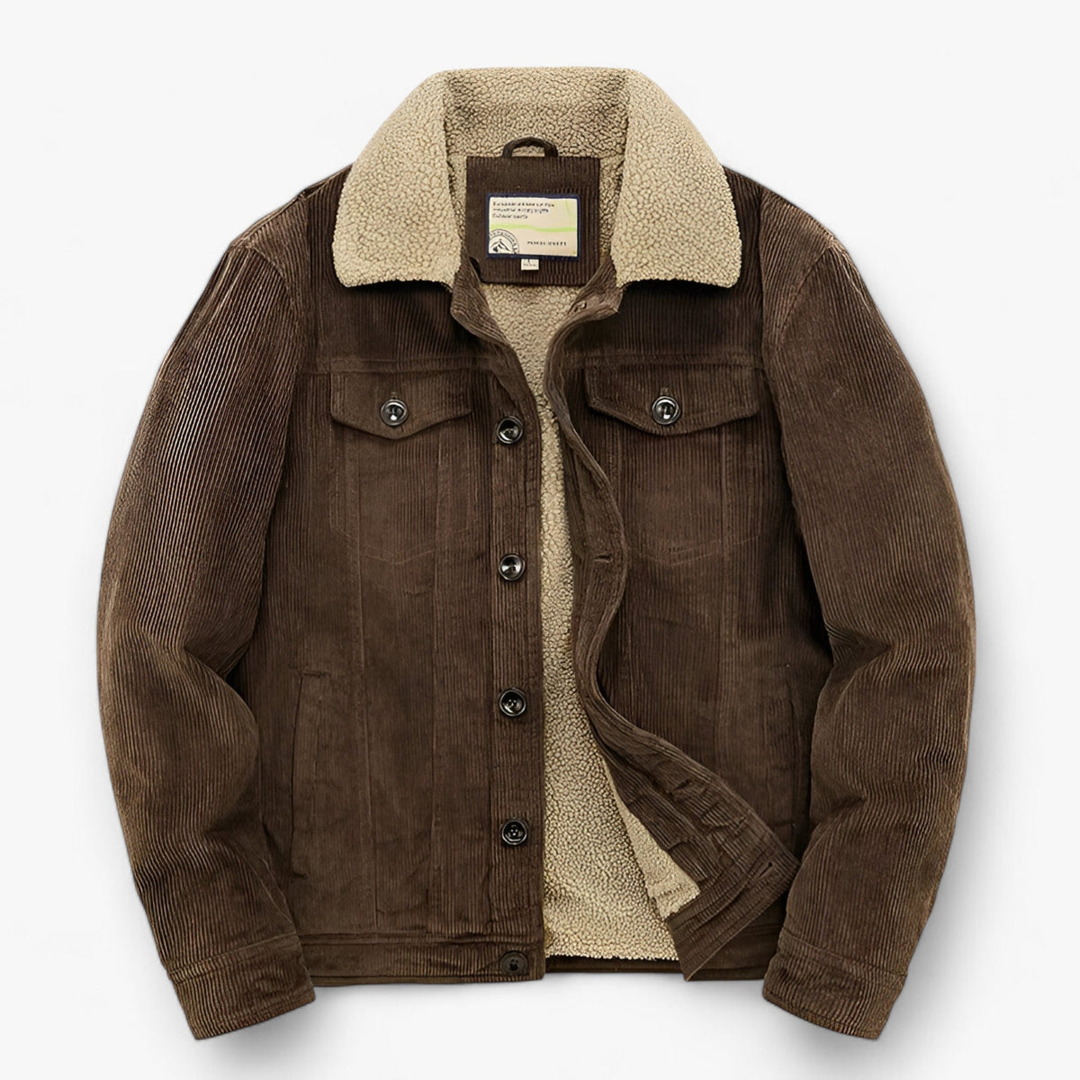 Padded Cotton Jacket with Corduroy Finish for Winter