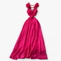 Floral Print Maxi Dress with Backless Cut-Out Design