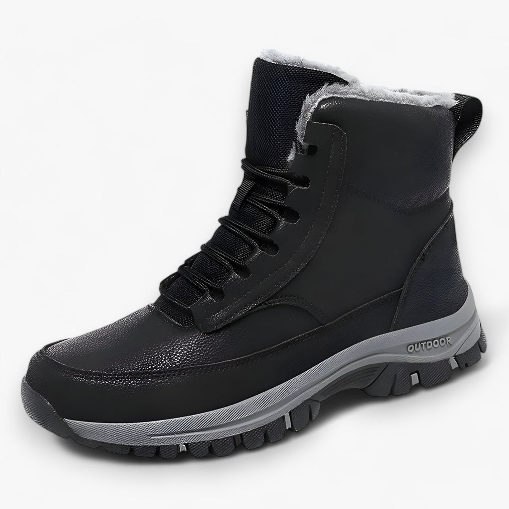 Water-Resistant Faux Leather Winter Boots with Warm Lining
