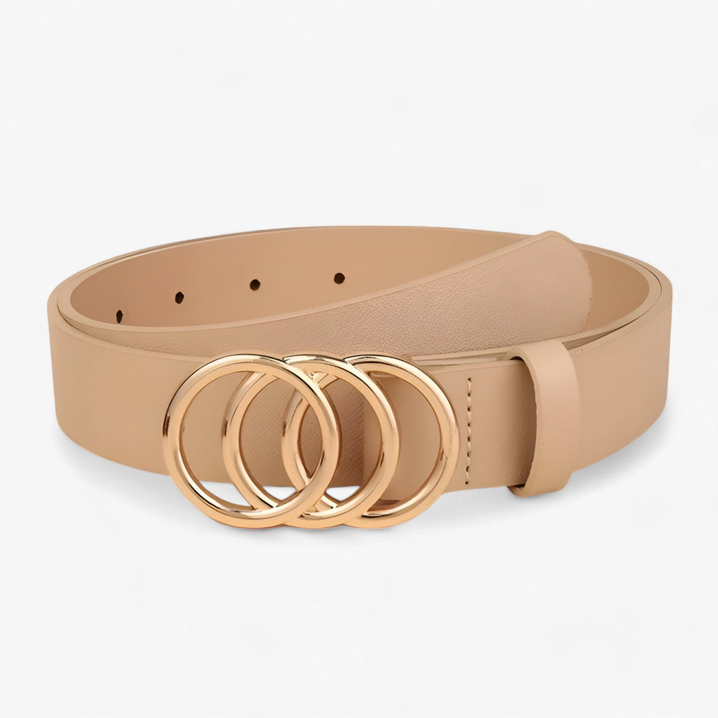 Three-Ring Alloy Buckle Belt for Any Occasion