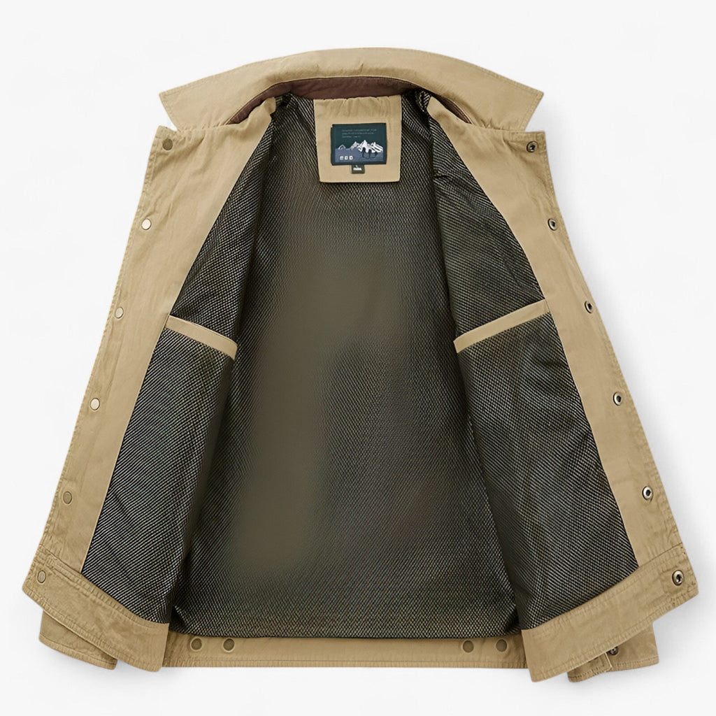 Chaqueta bomber de algodón para hombre con bolsillos tácticos